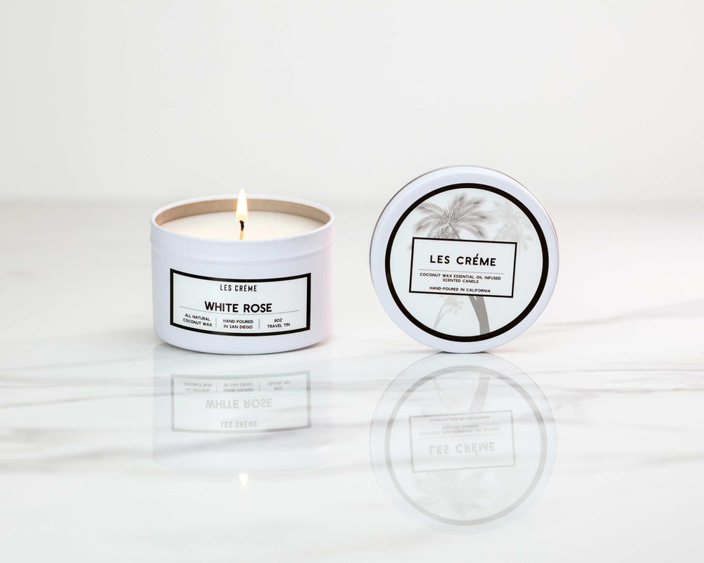 White Rose Scent Coconut Wax Candle